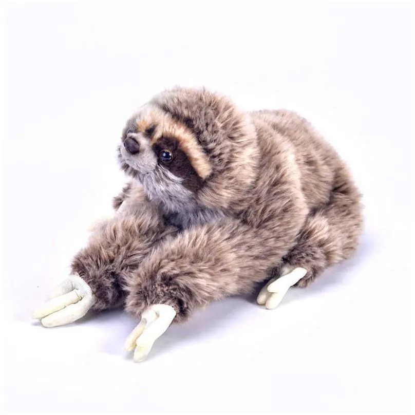 35 cm premium three toed sloth real life plush toy stuffed animals soft plush sloth critters children gifts doll birthday q0727