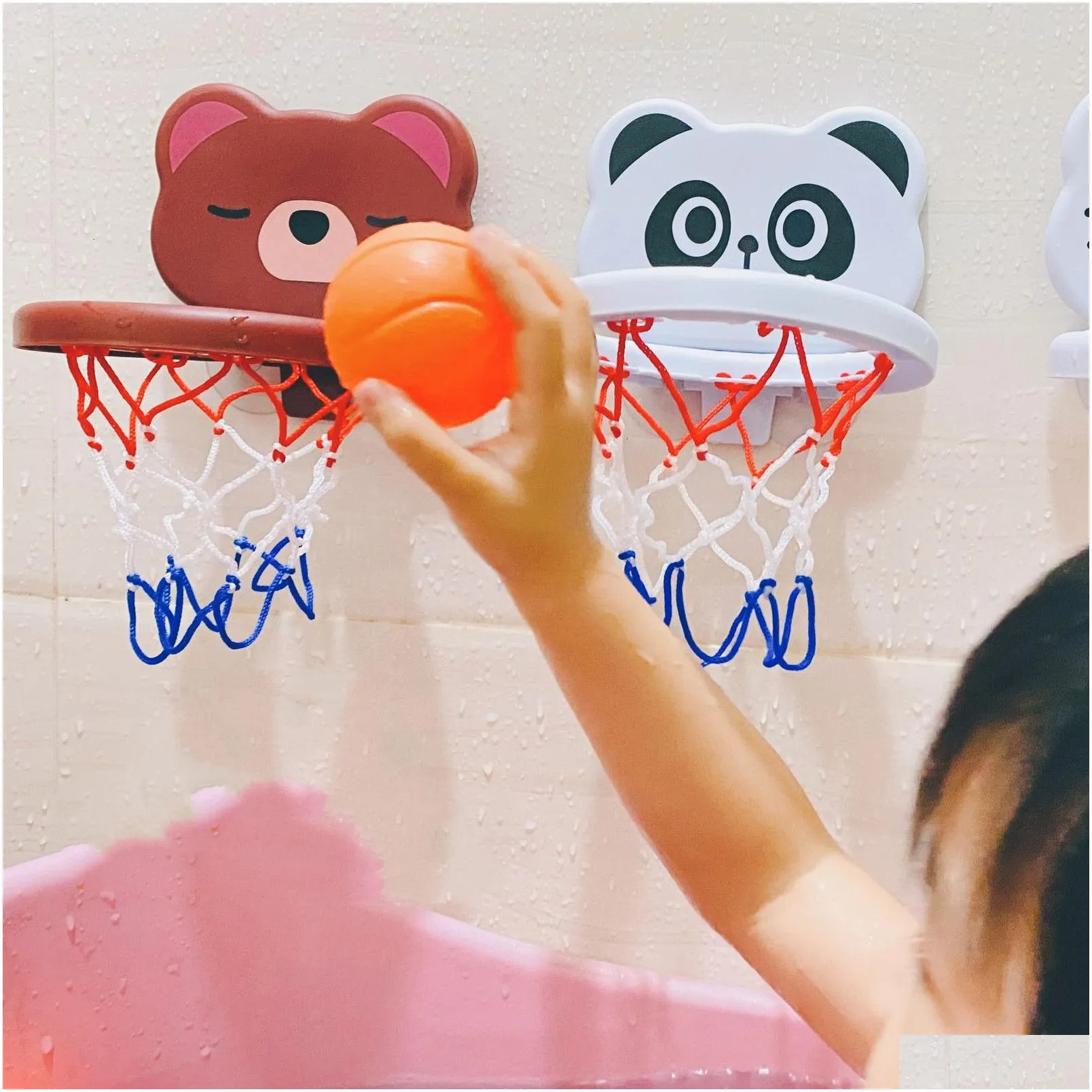 Bath Toys Baby Kids Mini Shooting Basket Bathtub Water Play Set Basketball Backboard with 3 Balls Funny Shower Fun for Toddlers 230529