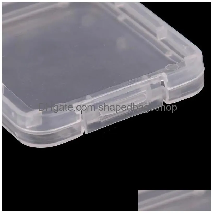 Other Home Storage & Organization Memory Card Case Box Protective For Sd Sdhc Mmc Xd Cf Shatter Container White Transparent Drop Deliv Dhqar