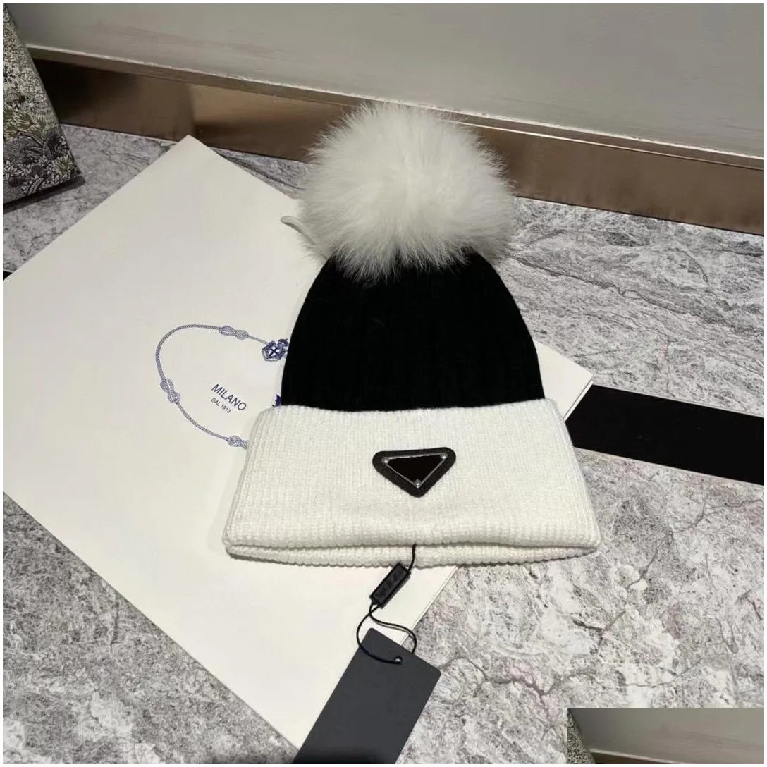 Fashion Designer 2023 Autumn/winter New Wool Knitted Warm Letter Hat