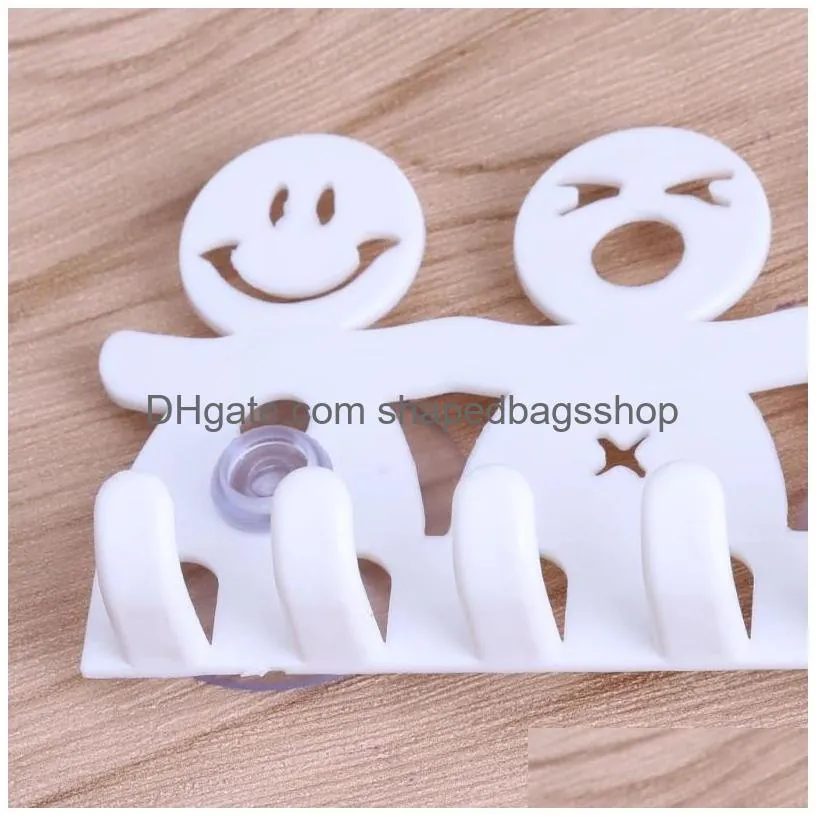 Other Bath & Toilet Supplies Bathroom Sets Cute Cartoon Sucker Toothbrush Holder Suction Hooks 5 Position Tooth Drop Delivery Home Gar Dh6Xr