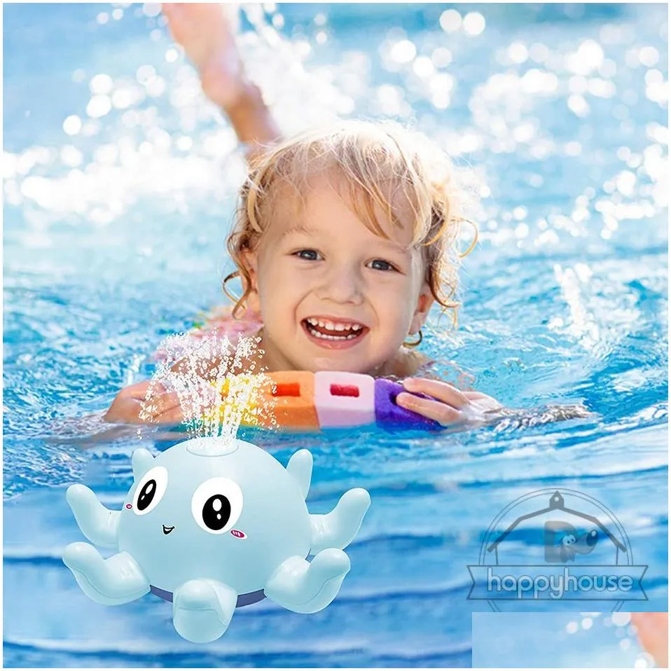 Bath Toys Baby Spray Water Shower Bathing for Kids Electric Whale Ball with Light Music LED ool Bathtub Toy 230529