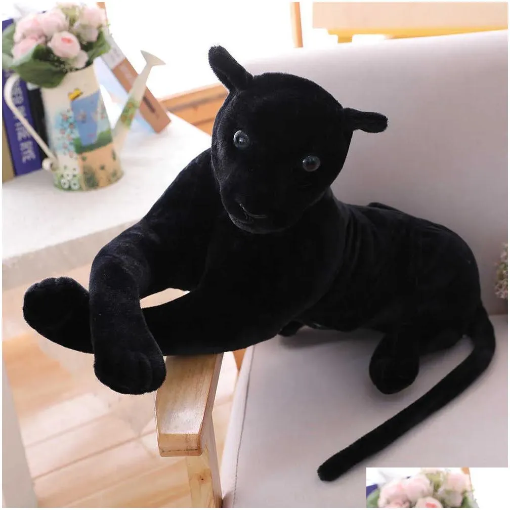  size lifelike forest king panthera simulation stuffed wild animal cheetah plush black panther leopard soft toys q0727