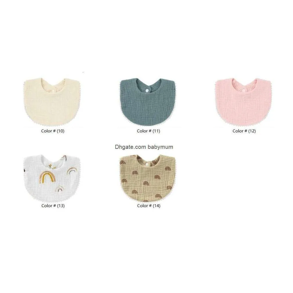 Cotton Pompom Baby Bibs Solid Color Absorbent Baby Tassel Bib Newborn Burp Cloths Bandana Scarf For Kids Girls Feeding Item