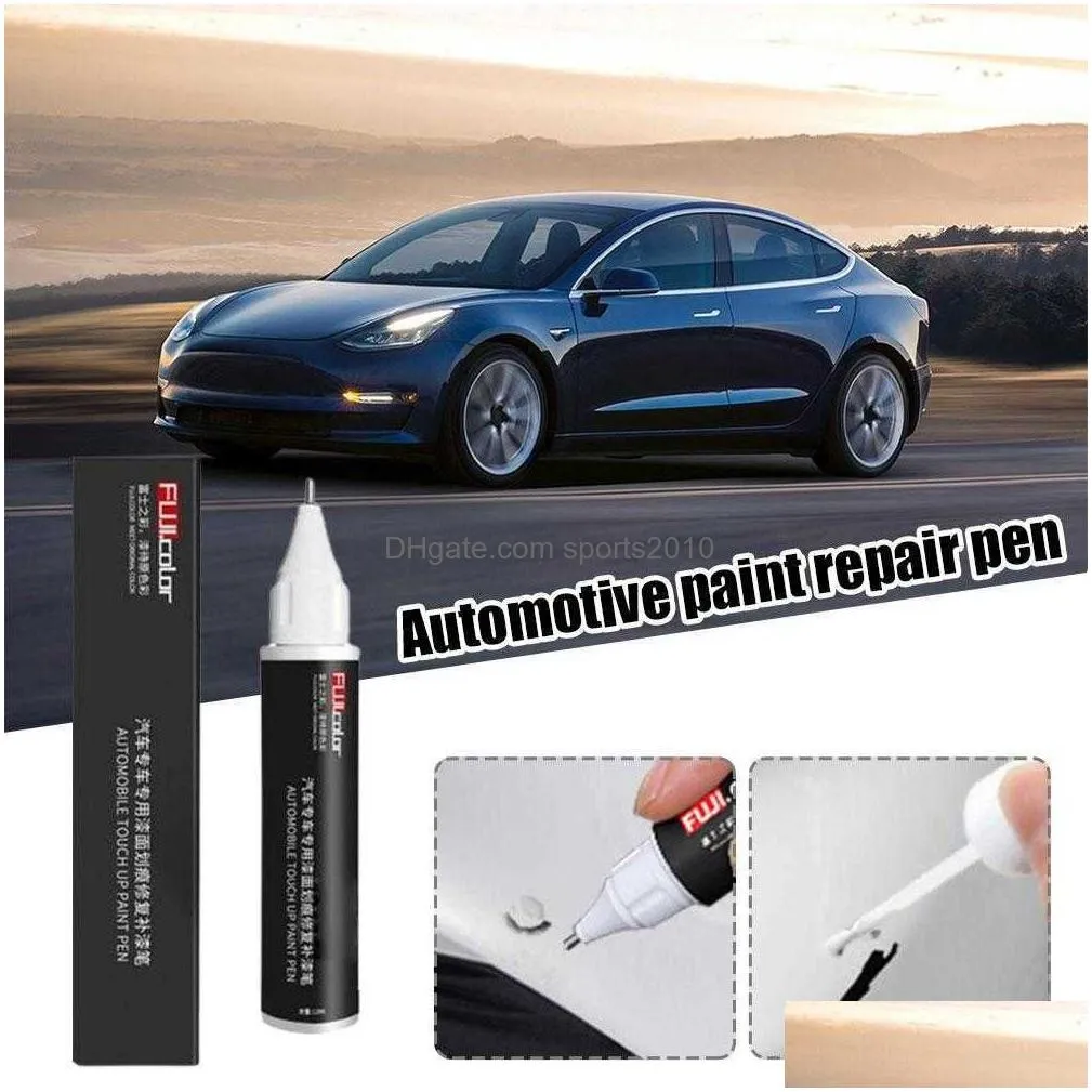 Other Interior Accessories New Fit For Tesla Model 3 X Y S Car Scratch Paint Pens Repair Pen Black White Fixer Wheel Hub Drop Delivery Dhppt