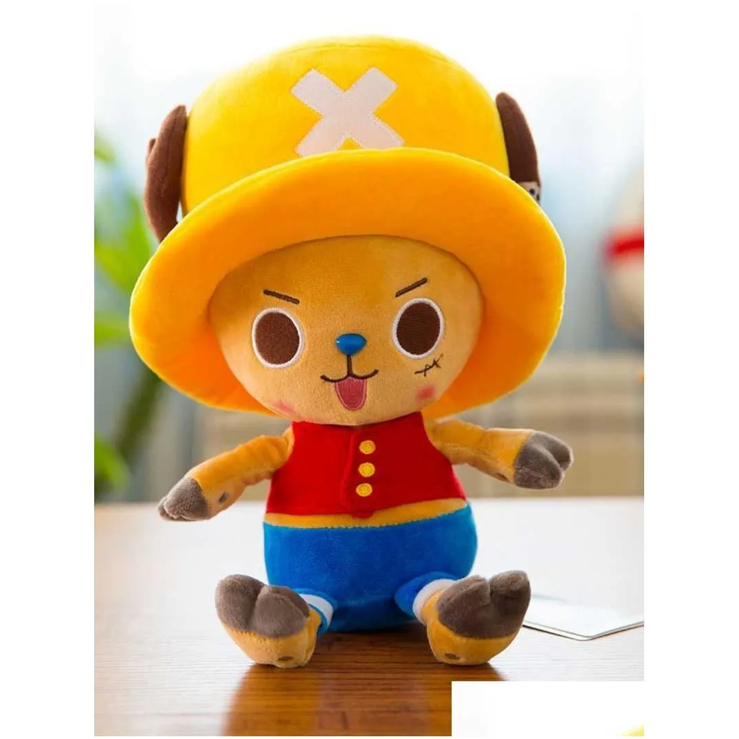 30cm one piece plush anime toys tony chopper luffy sabo sanji pattern soft stuffed plush dolls toys cute cartoon plush kid gift q0727