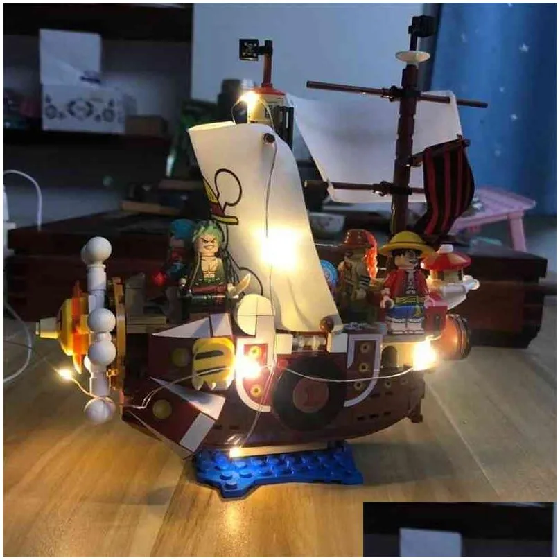 luxury version 3d2y blocks one piece thousand sunny luffy nami building block brick toy for christmas year gift sy6299 6298 g1204