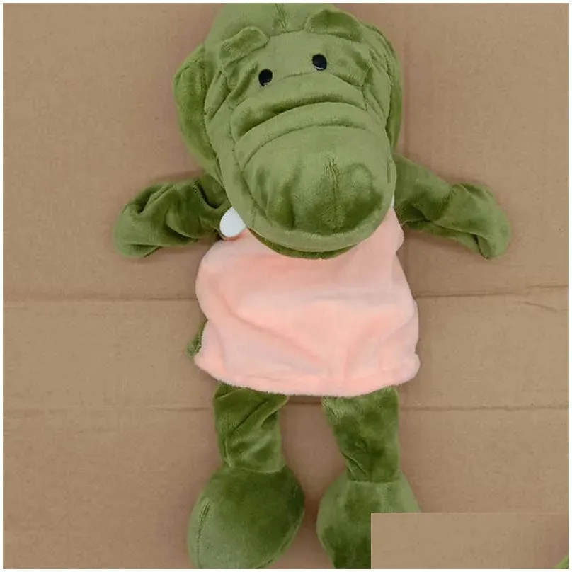 35 cm cartoon forest animal hand puppet children baby gloves plush toy filled doll soft finger puppet simulation clogodile  q0727