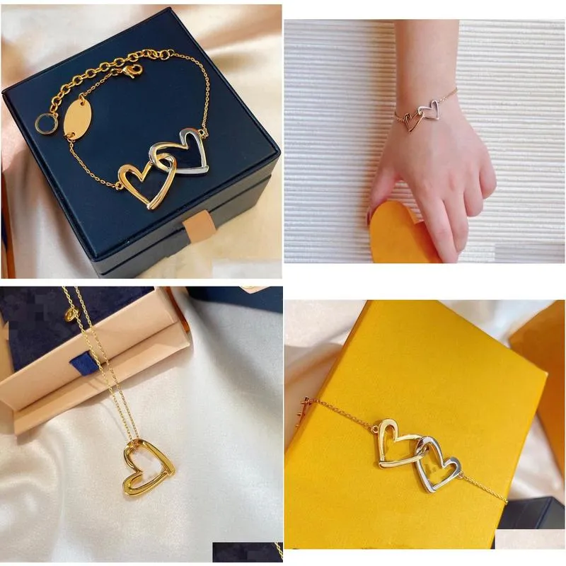 Fashion Luxury Necklace Designer Jewelry bracelet brand heart-shaped for womens brands necklace and bracelets Valentine`s day birthday