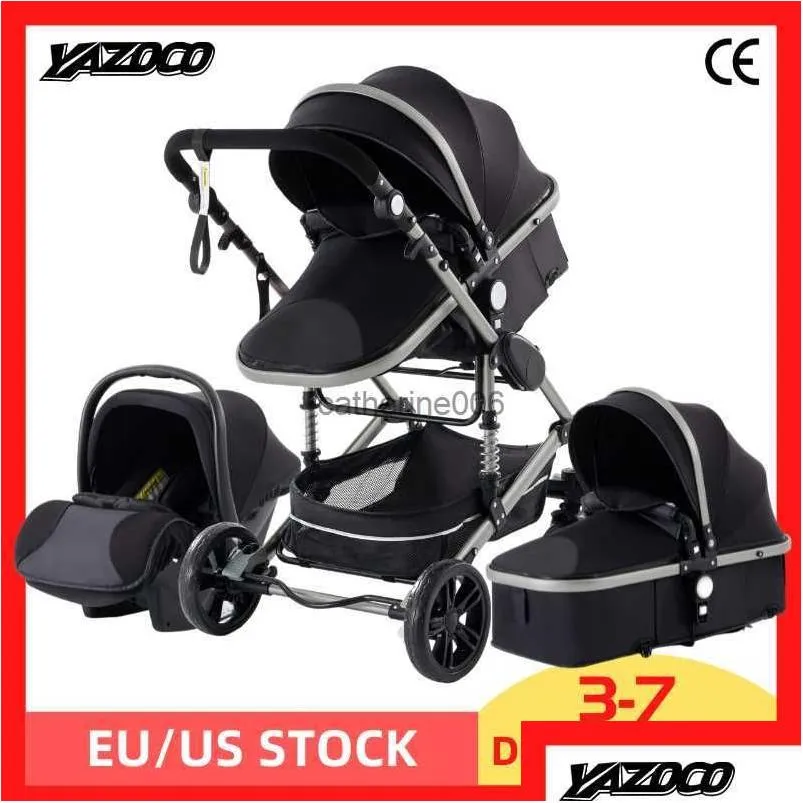 luxury 3 in 1 baby stroller portable high landscape gold black baby carriage folding multifunctional born carrinho de bebe l230625