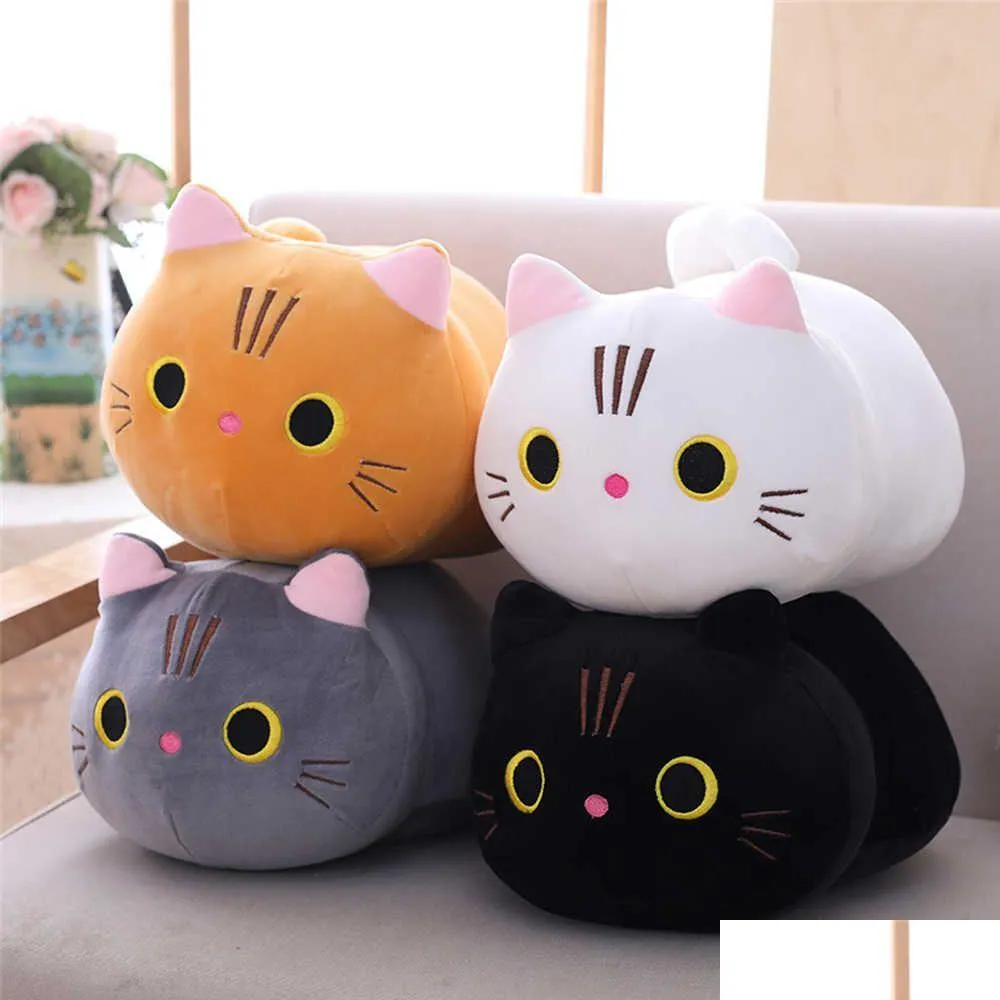 creative fat chuppy plush cat toy cute stuffed soft cat pillow back cushion kawaii cat soft plush dolls kids children girls gift q0727