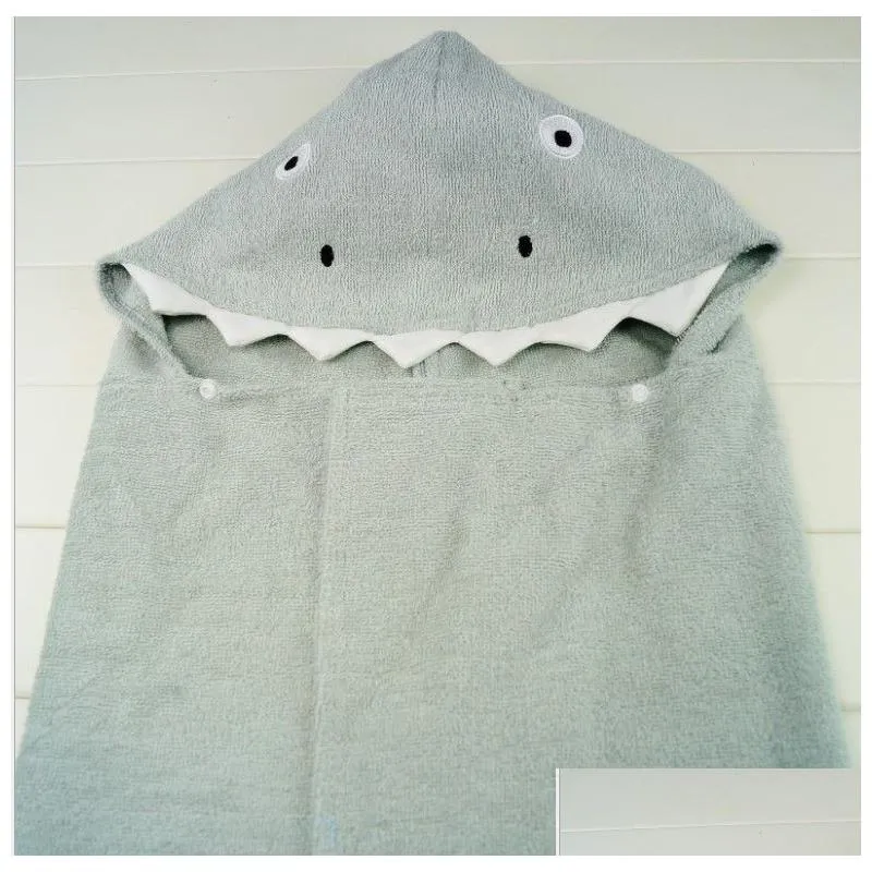 Baby Bath Towel 100% Cotton Hooded Babe Towels One Piece Solid  Kids Blanket Infant Stuff Cat elephant Rabbit Shark 5 styles