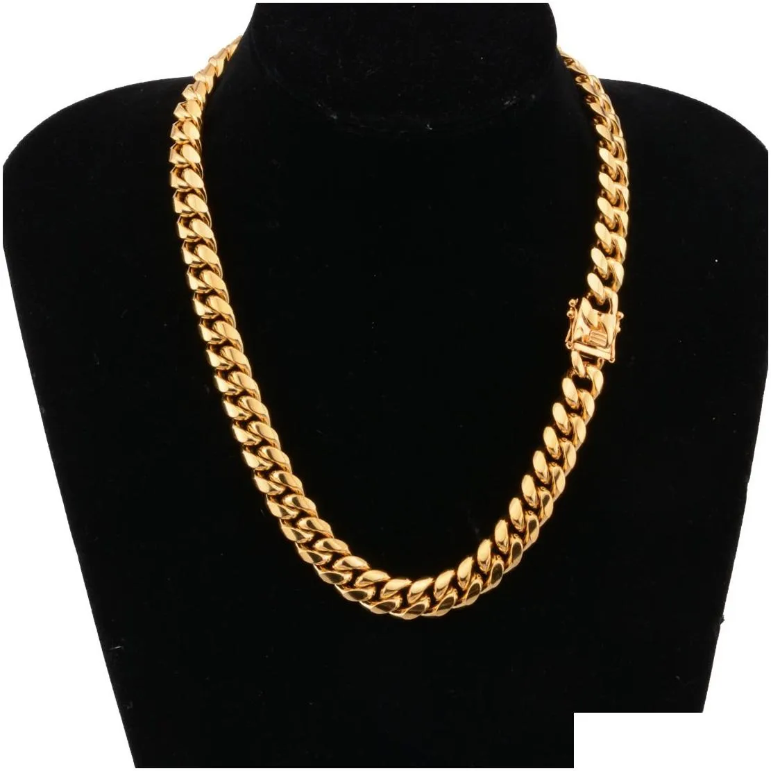 Luxury Designer Mens Necklace Gold Chain Stainless Steel Jewelry Hip Hop Cuban Link Rapper Accessories Fashion Jewellery