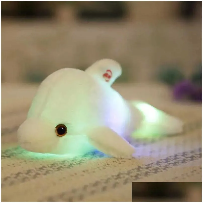 colorful  plush doll toy luminous plush stuffed flashing cushion pillow with led light party birthday christmas gift q0727