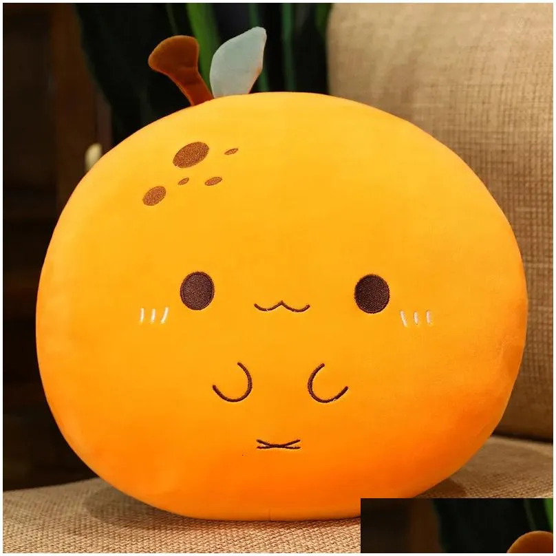 Plush Pillows cartoon peach orange blueberry Stuffed toy filled with soft blanket Cute fruit pillow doll Birthday gift for children and girls