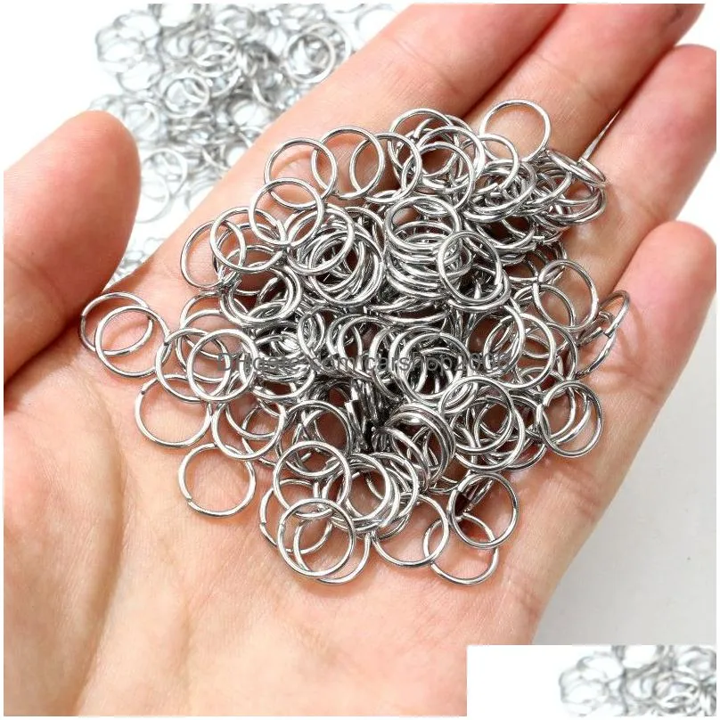 200pcs/lot 3/4/5/6/7/8/10mm stainless steel diy jewelry findings open single loops jump rings split ring for jewelry making