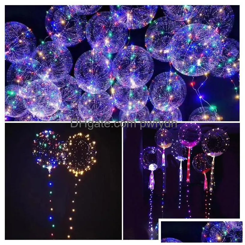 light up led balloon float into the air luminous transparent clear bubble balloons indoor outdoor decoration birthday party zzf13026