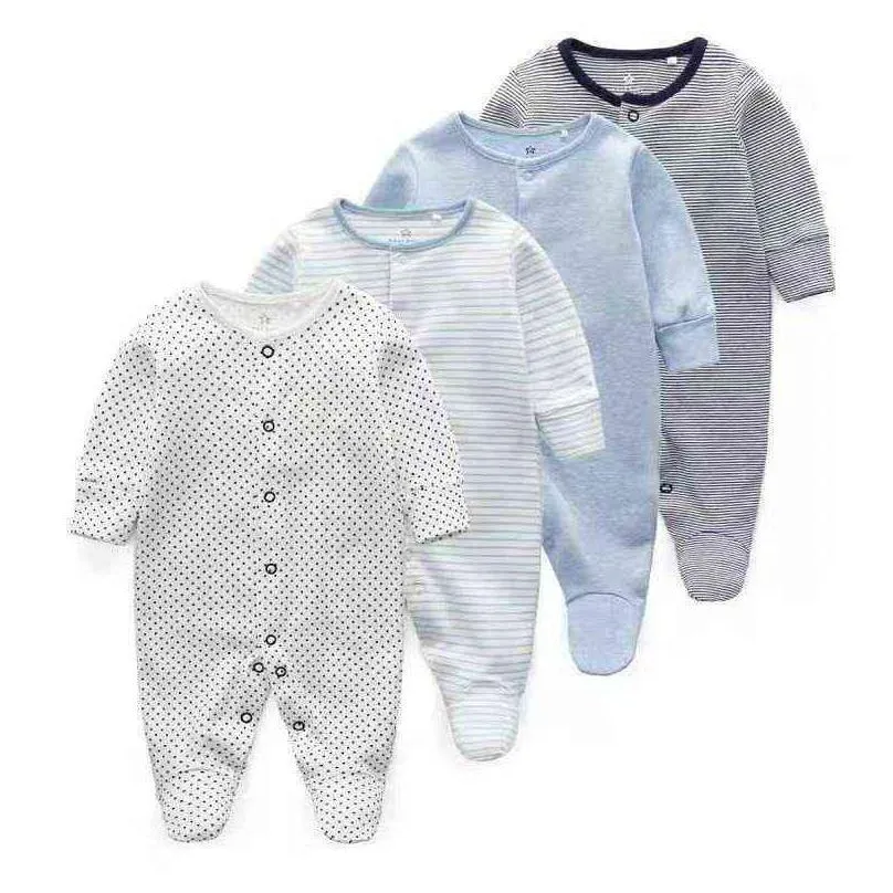  born clothes 0-3 months boy girls pajamas cotton long sleeve jumpsuit cartoon print sleepwear spring born baby romper g1221