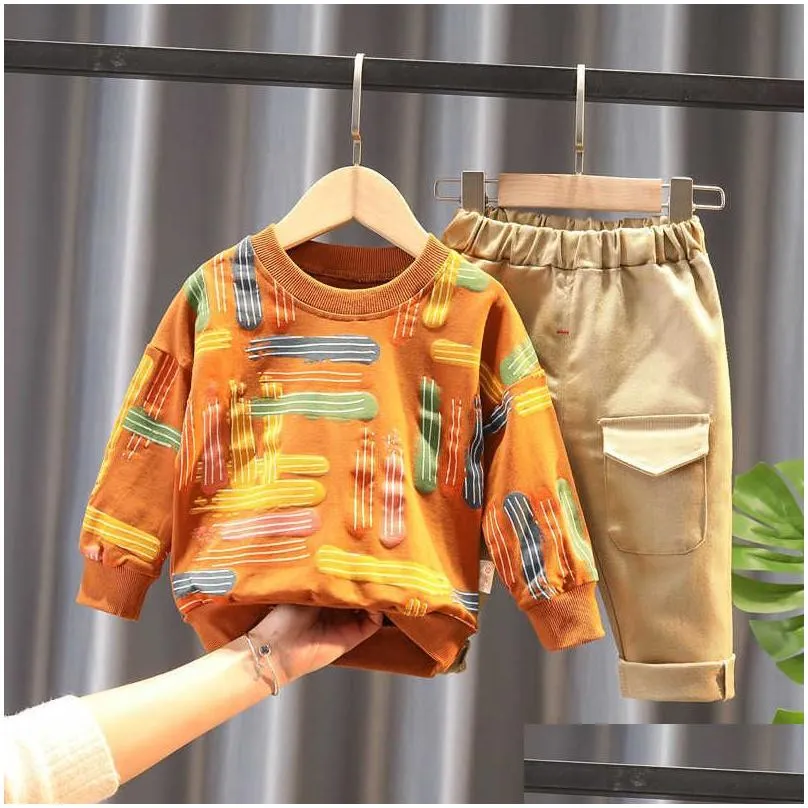 boys clothes sets spring autumn children casual cotton pulover coat pants 2pcs tracksuits for baby kids sports suits toddler 4 5 x0802