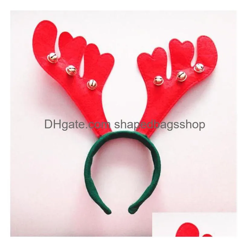 Christmas Decorations Christmas Antler Hair Hoop Bands Red Non Woven Headband Xmas Party Birthday Hoops Decorations Drop Delivery Home Dhm2K