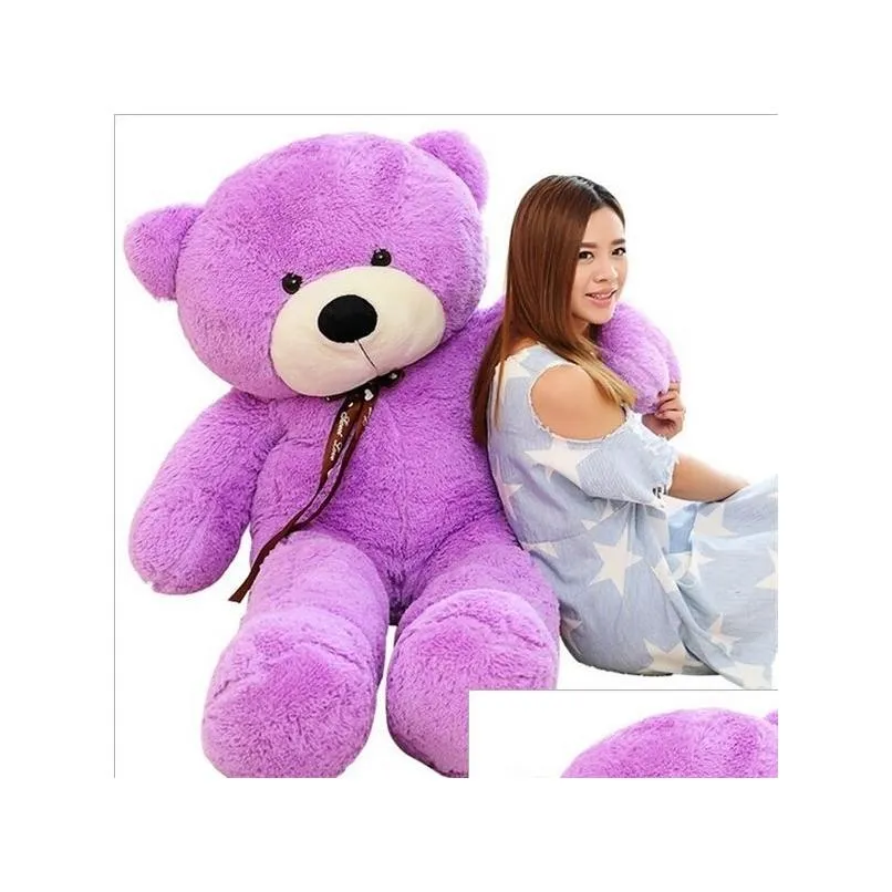  teddy bear kawaii big 160cm 180cm 200cm 220cm stuffed soft plush toy large embrace bear chrildren kids doll birthday gift q0727