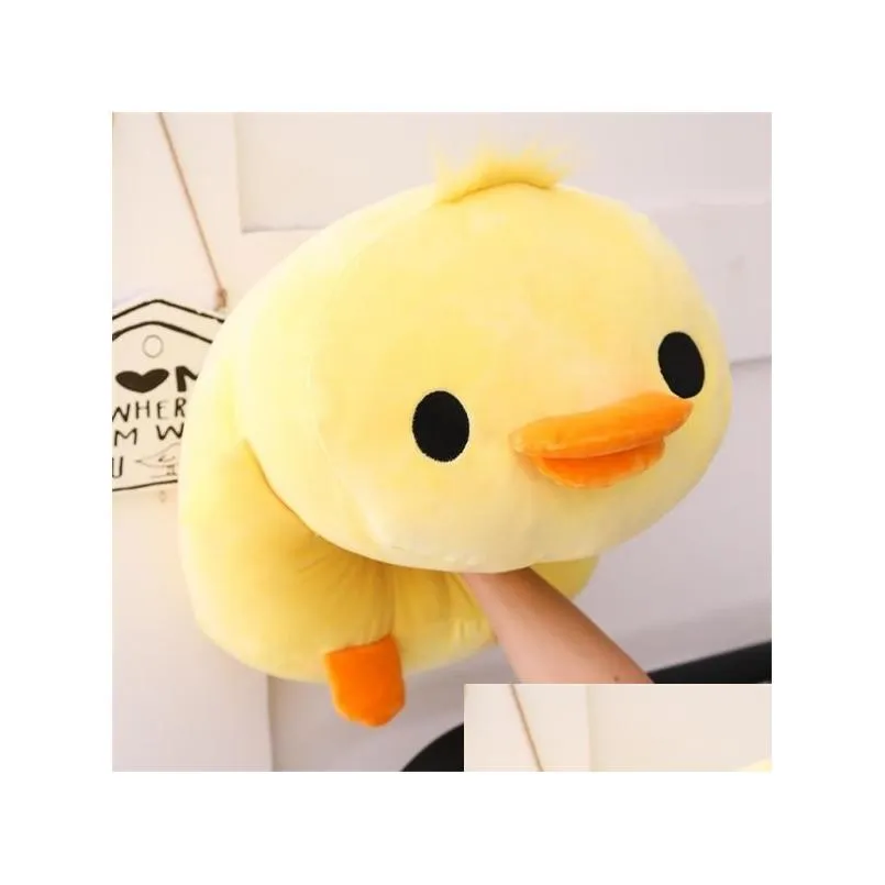 stuffed down cotton lying duck cute yellow kawaii chick plush toys for children soft plushie pillow cushion nice christmas gift q0727
