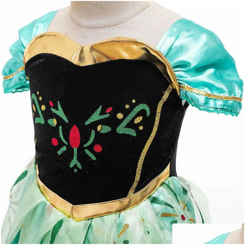 children halloween costumes baby girl anna dress frozen kids anna snow queen cosplay costume girl princess dress 3-10 years g1026