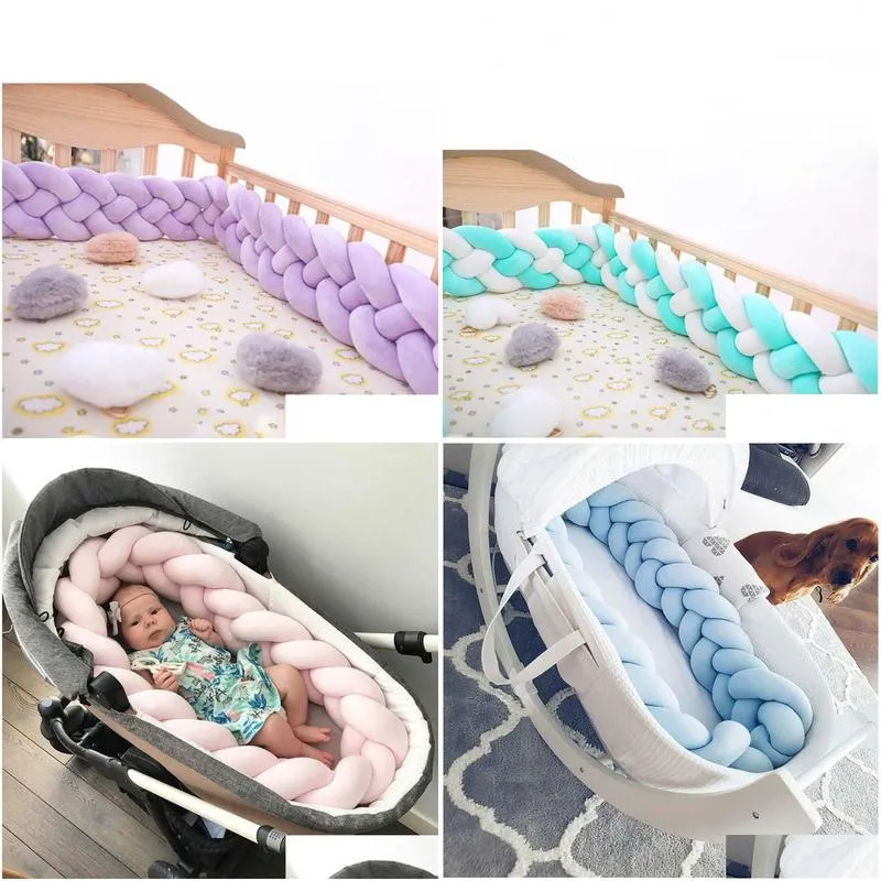 Bed Rails 1M2M3M born Cot Bumper Baby Braid KnotCradle Braid Crib Bumper Baby Decorations Baby Room Crib Bebe Infant Knot Pillow Room