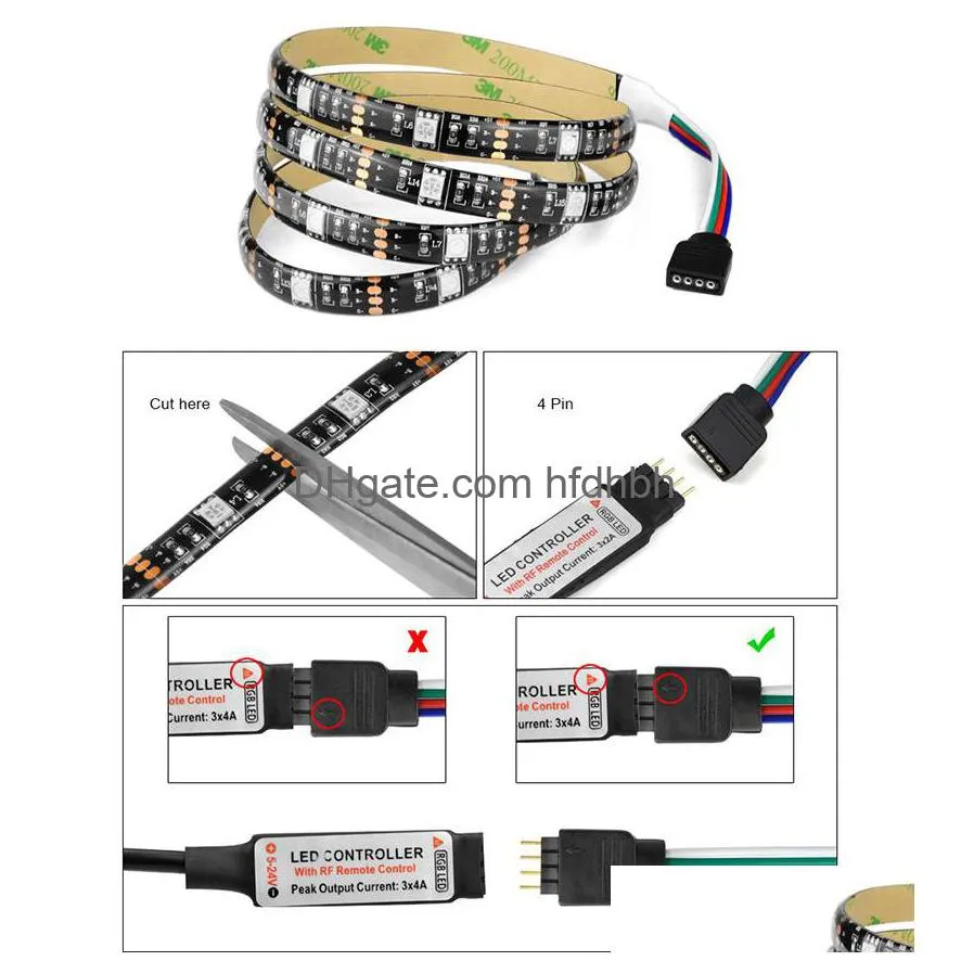 5050 dc 5v usb rgb led strip 30led/m light strips flexible waterproof tape 1m 2m  4m 5m remote for tv background