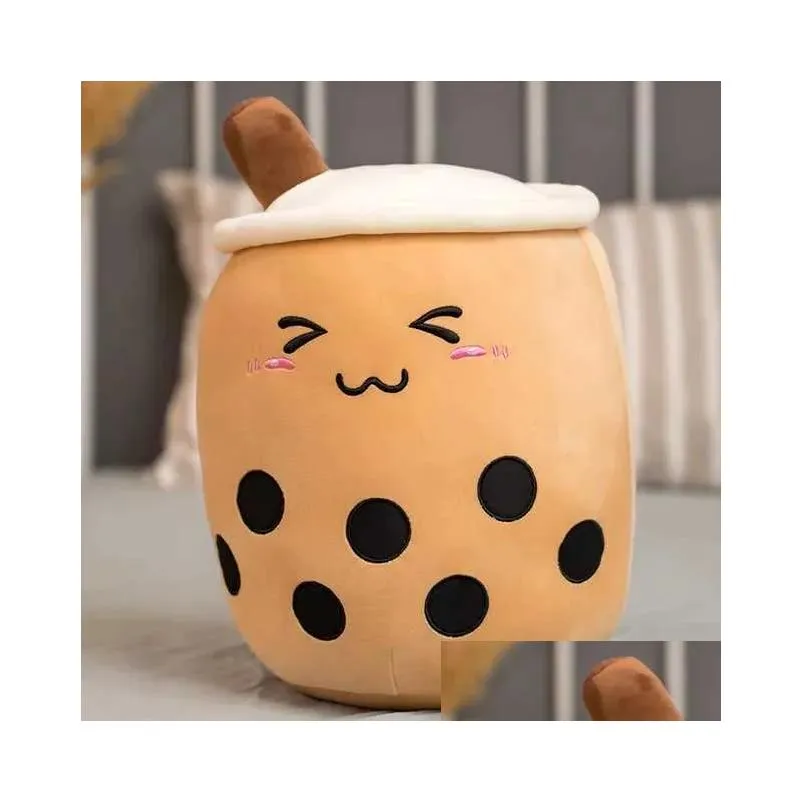 stuffed plush animals cute cartoon bubble tea plush toy stuffed food milk tea soft doll boba fruit tea cup pillow cushion kids toys birthday