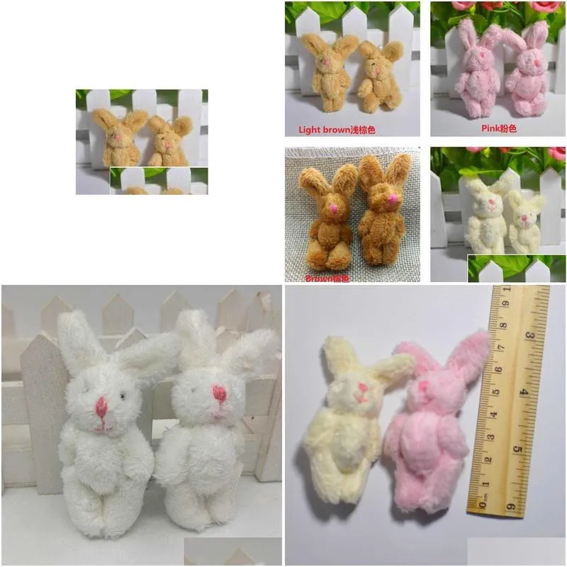 20pcs/lot mini plush dolls 6cm joint rabbit plush toys gifts birthday wedding party decor q0727