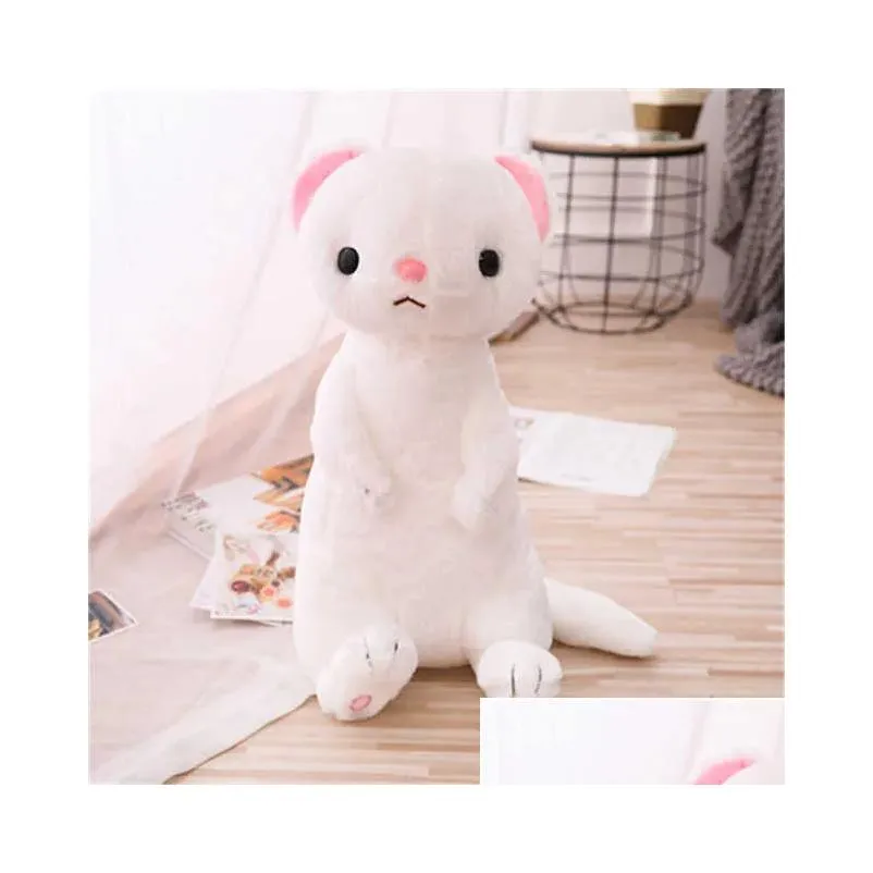 cute sitting weasel peluche plush pluszaki toys cute ferret doll cute child comforting dolls soft baby room toy home decoration q0727