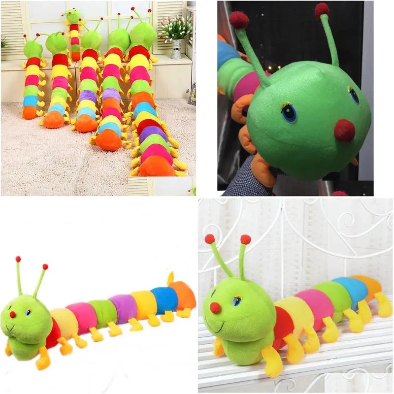 colorful cute caterpillar big insect plush toys doll with pp cotton stuffed animal pillow for children adult gifts q0727