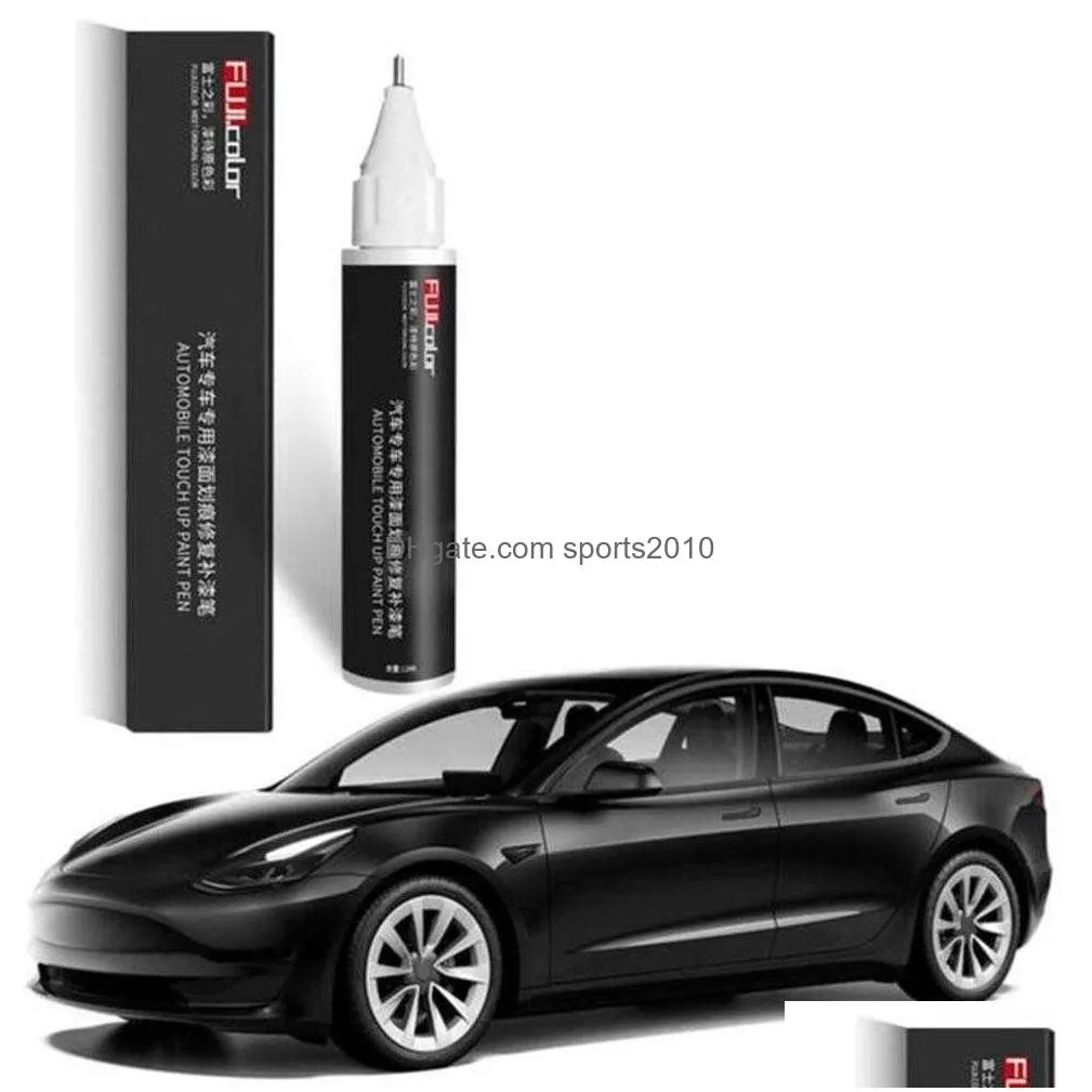 Other Interior Accessories New Fit For Tesla Model 3 X Y S Car Scratch Paint Pens Repair Pen Black White Fixer Wheel Hub Drop Delivery Dhppt
