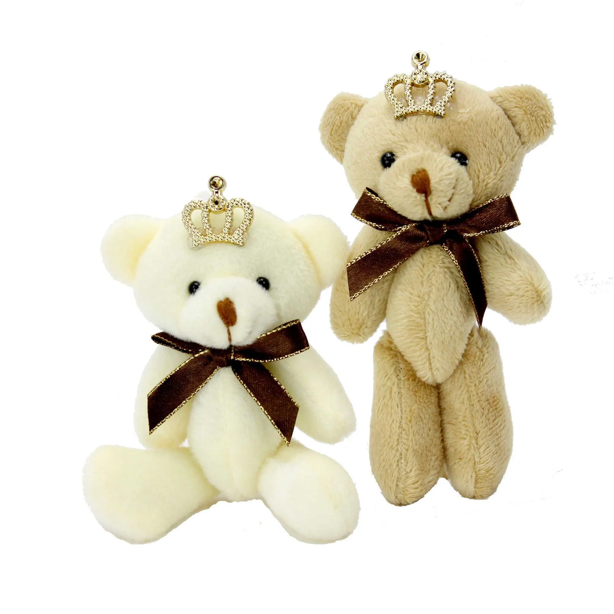 4.7/12cm mini joint plush bears toys 12pcs/lot kawaii bear toys for wedding banquet decor stuffed toy pendant gifts brinquedos q0727