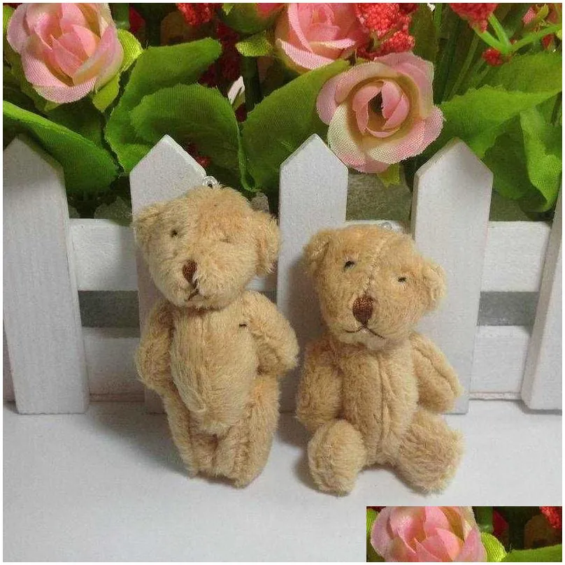 20pcs/lot 6cm mini joint plush bear little stuffed toy dolls gifts birthday wedding party decor q0727