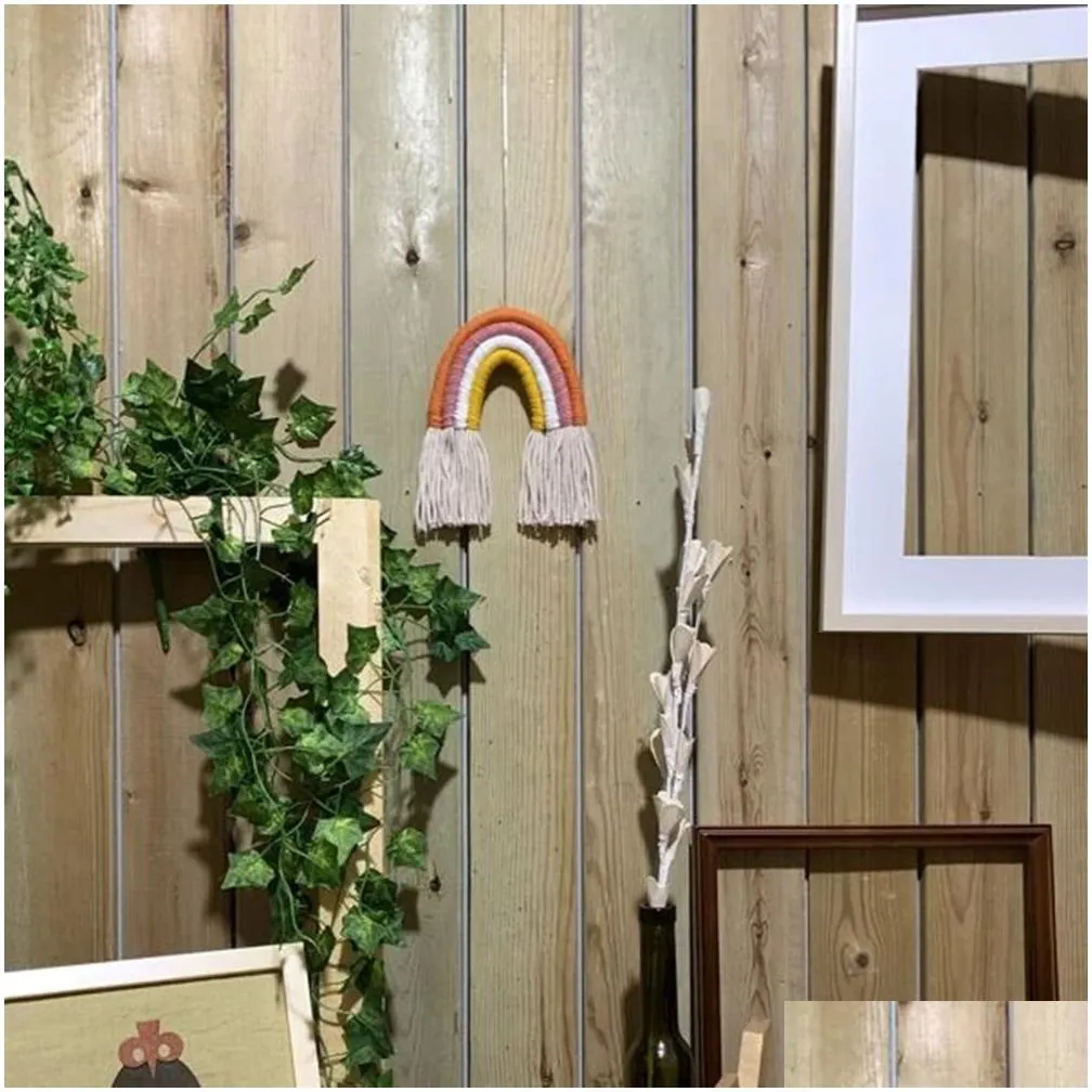 Baby Nursery Store Babys Decor Rainbow Pendant Children`s Room Wall Decoration Braided Fringe Decorations Living Room Gift