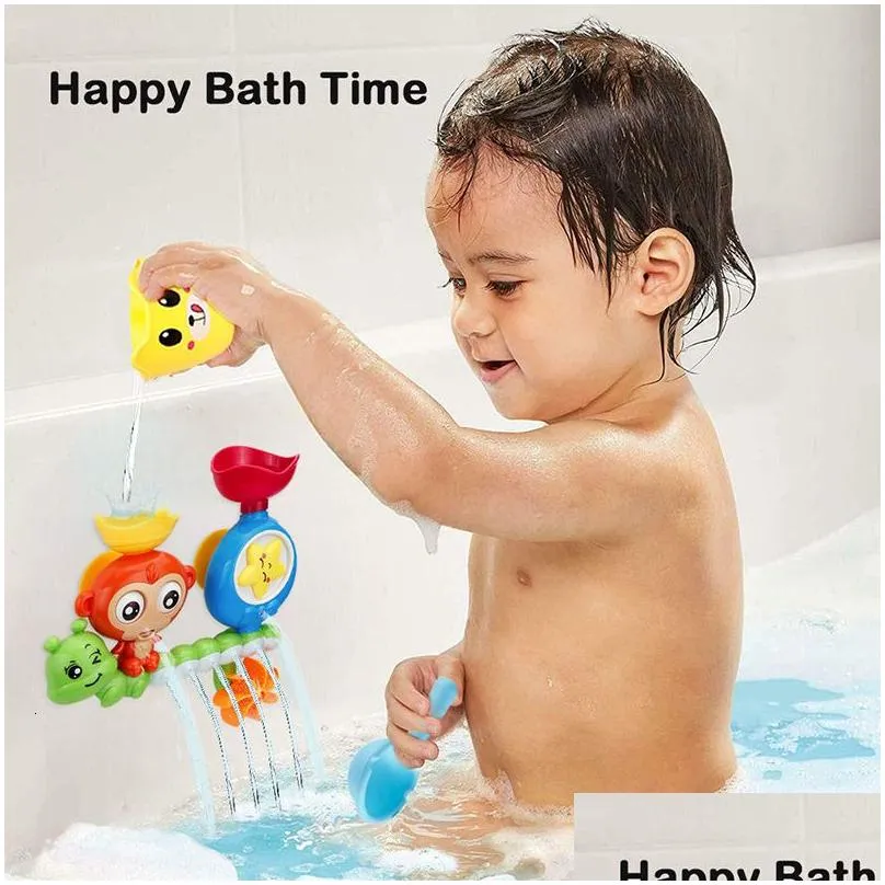 Bath Toys Baby Bath Toy Sunction Cup Track Water Games Children Bathroom Monkey Caterpilla Bath Shower Toy for Kids Birthday Gifts