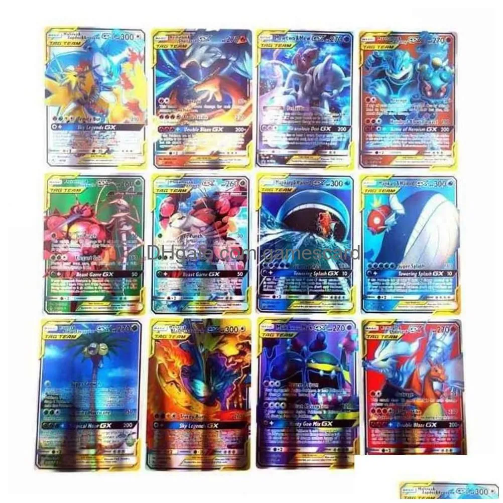 Card Games 100Pc 1 Pack Flash Pokmon Collection Board Game Random Gifts For Children Y1212270J Drop Delivery Toys Puz Dhjvv