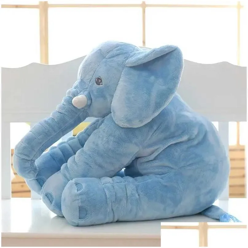  arrival 60cm one piece gray elephant plush doll with long nose cute pp cotton stuffed baby super soft elephants toys wj346 q0727