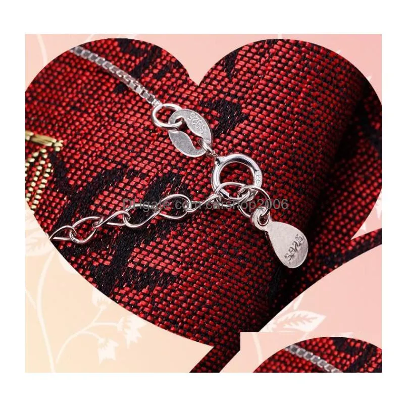 s925 sterling silver necklace women fashion fine silver jewelry box silver necklace hundred matching chain foreign trade jewelry