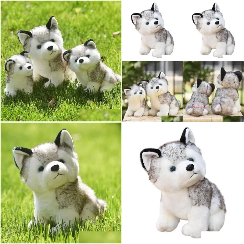 20-30cm cute husky dog plush toy wolf soft stuffed animal cute plush kawaii children doll fluffy birthday gift child boy wj131 q0727