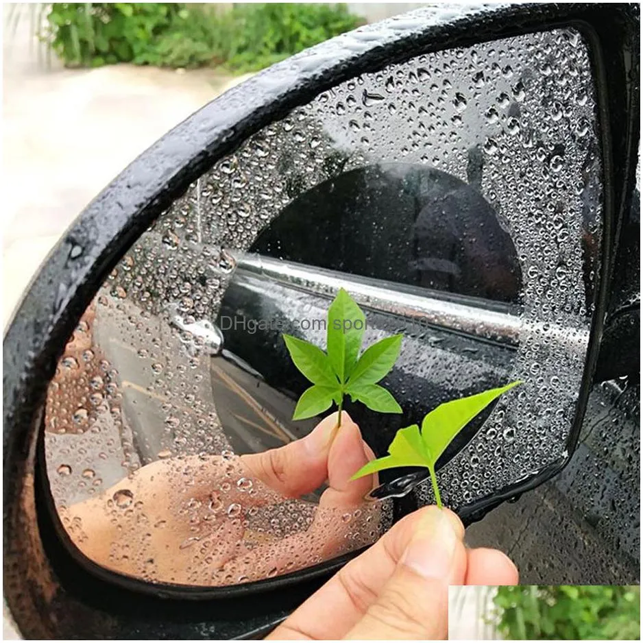 Car Stickers 50Pcs Rainproof Car Rearview Mirror Film Sticker Antifog Protective Rain Shield For E60 525I 528I 530I 535I 550I E61 Drop Dh1Lu