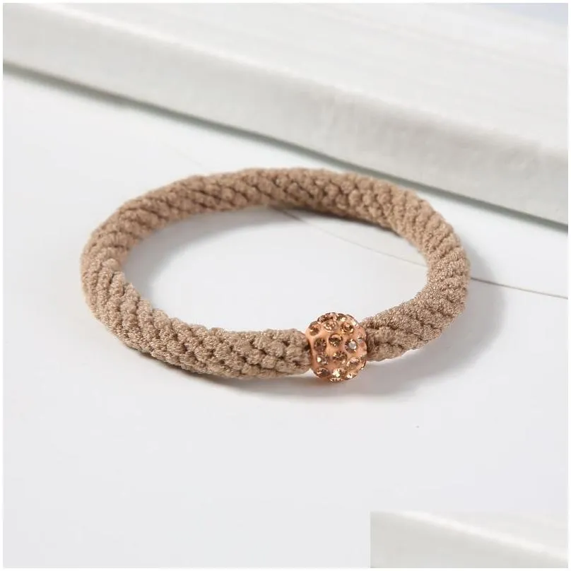 Water Diamond Head Rope Small Rubber Band Hair Ring Women`s Tie Hair Rope Headwear with Diamond Ball Thick, High Elastic, Durable, and Premium