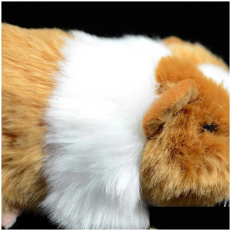 17cm simulation cute yellow guinea pig short-haired soft plush toy domesticated guinea pig doll cavia porcellus animal kids gift q0727