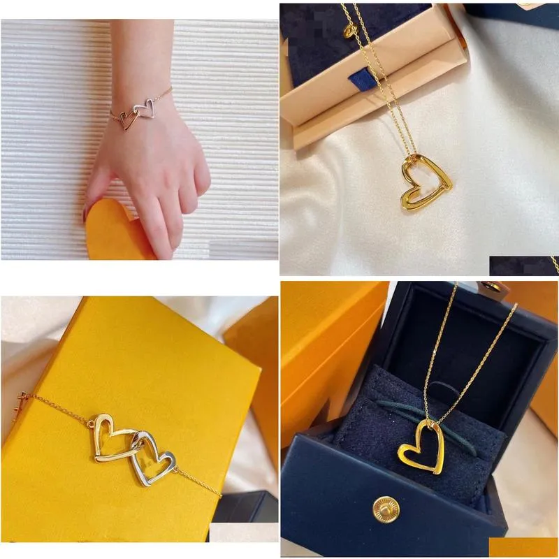 Fashion Luxury Necklace Designer Jewelry bracelet brand heart-shaped for womens brands necklace and bracelets Valentine`s day birthday