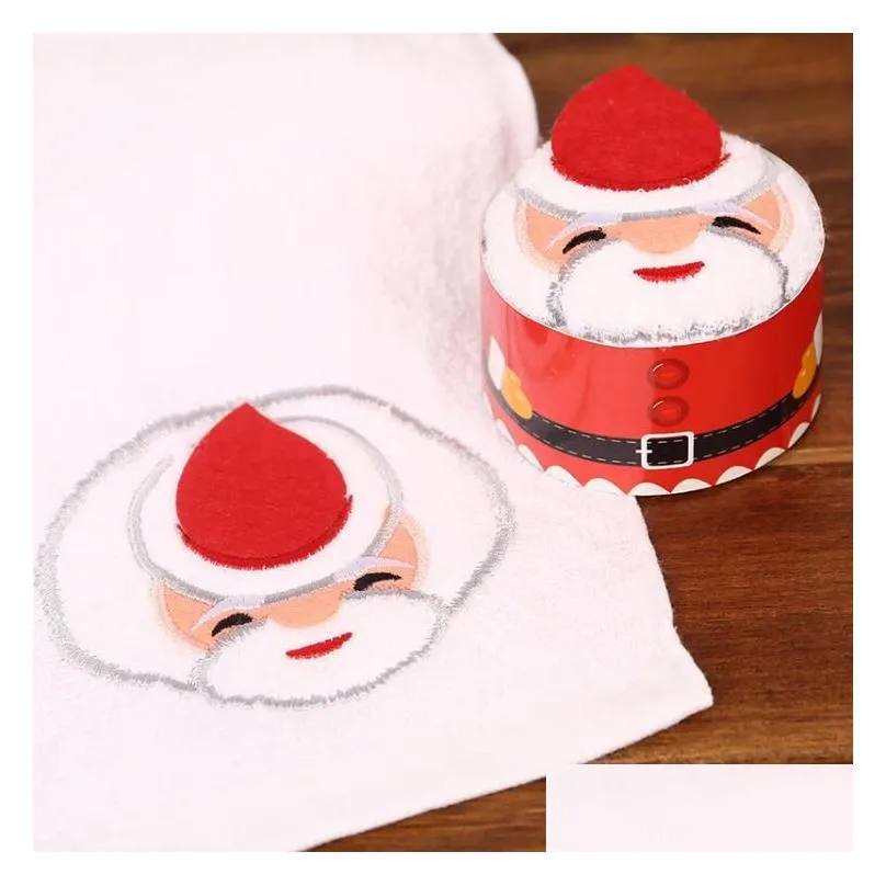 New Creative Cakes Towels Snowman Party Cake Santa Claus Christmas Towel Washcloth Cotton Bath Towels Gift