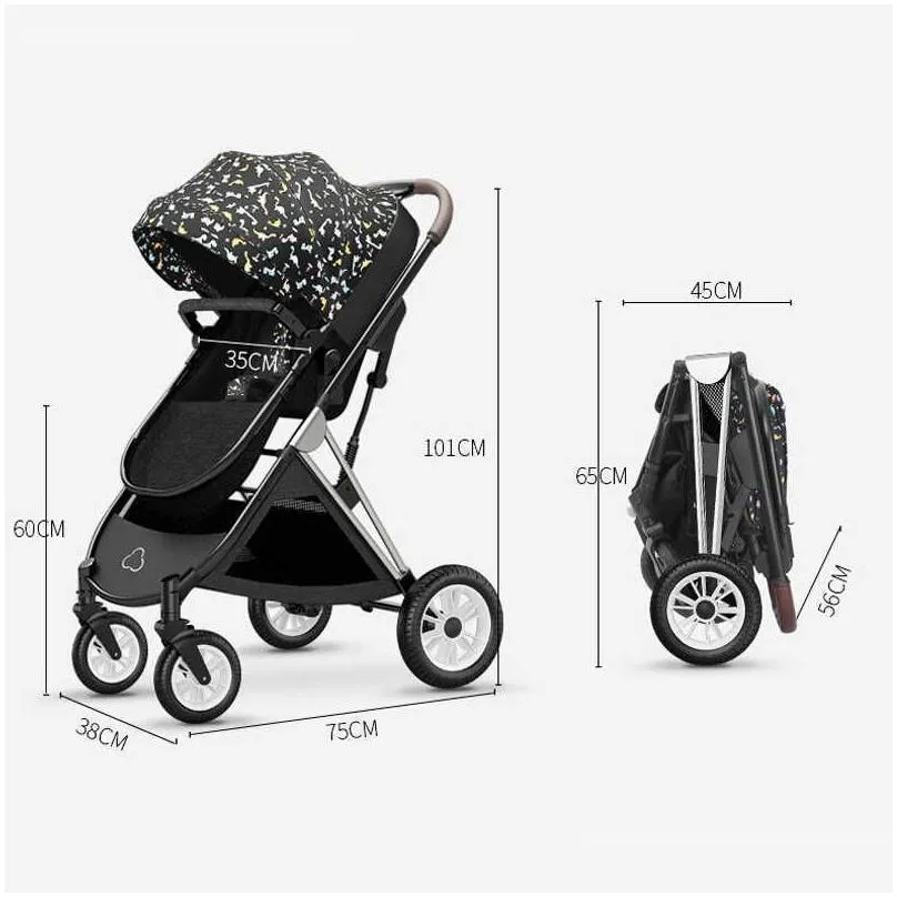 baby stroller 3 in1 baby cariage travel stroller baby stroller with car seat bron pram travel folding stroller high landscape