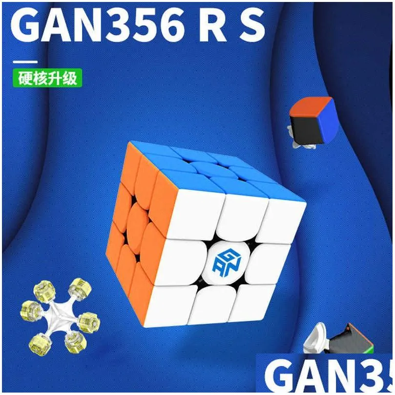 Bath Toys GAN 356 RS Rubick GAN356 M Magnetic Magic Cube 3x3 Professional 33 Speed Puzzle Fidget Children`s Toy GAN356M Rubix Cubo