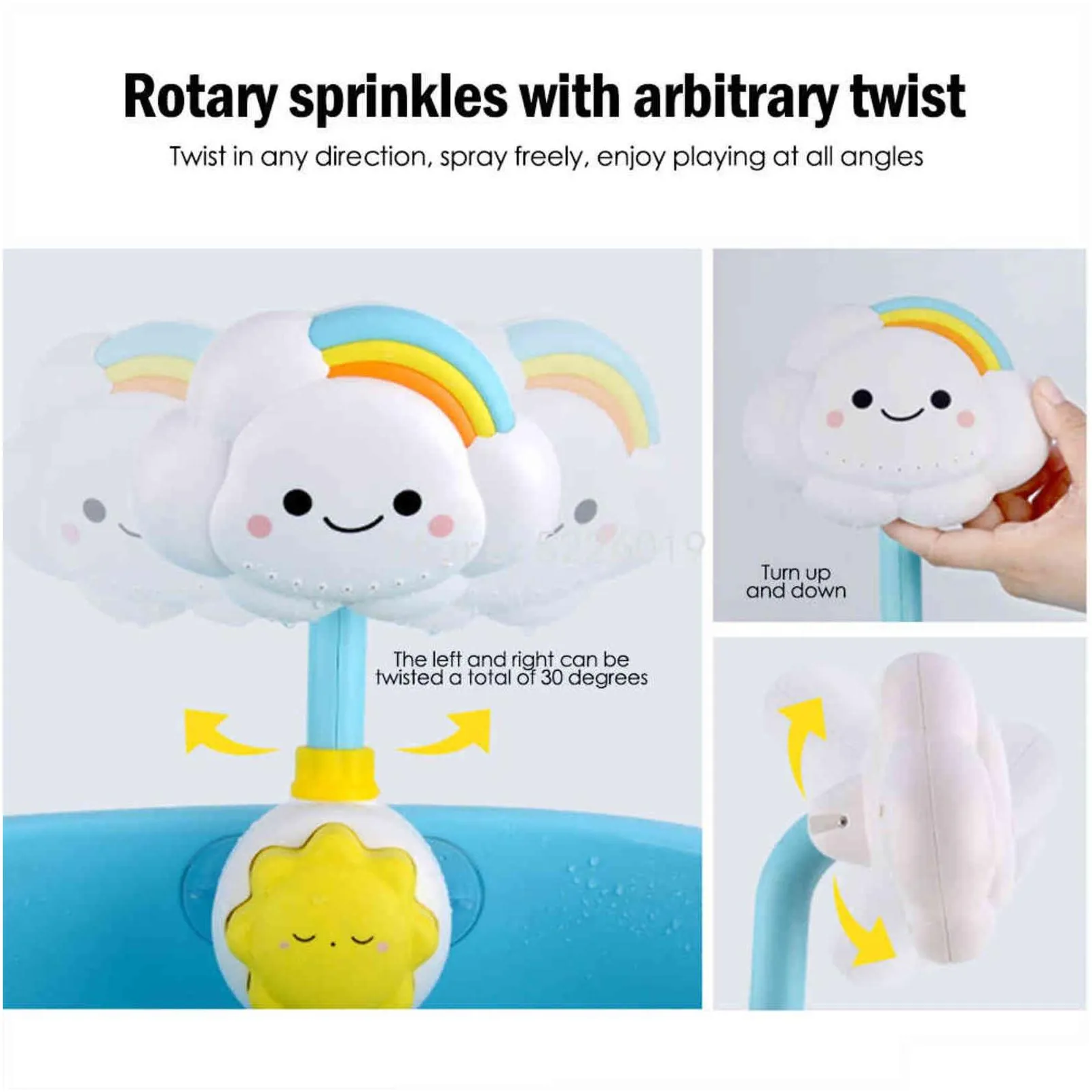 Baby Bath Toys Cloud Bathtub Showers Bathing Spouts Suckers Folding Faucet Children Bath Toys Cute Spray Shower Kids Gift X1106 X1106